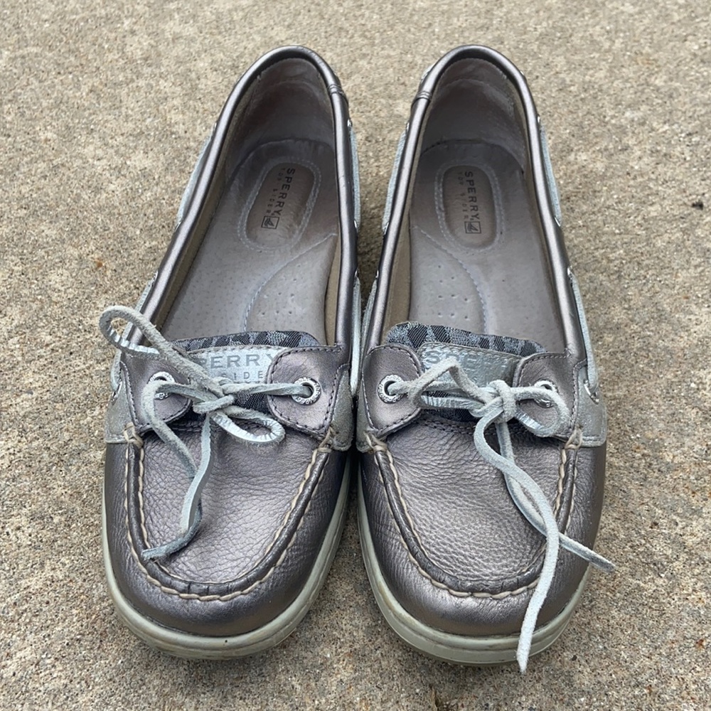 Gray, Leopard Print, Size 8 Sperry’s - image 1